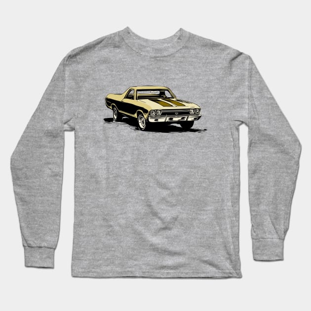 Yellow 68 El Camino Long Sleeve T-Shirt by ZoeysGarage